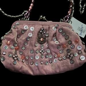 NWT Vintage Deadstock Pink Beaded and Sequined‎ Kisslock Purse